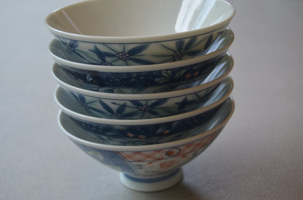 5 Prachtige Chinese rijstkommen ipst! 3 Decors., Ophalen of Verzenden