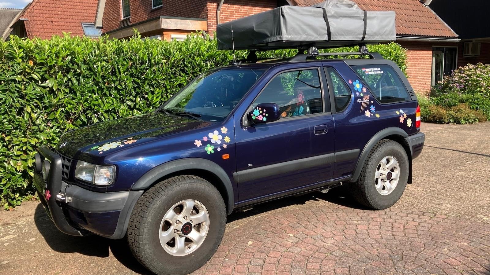 Opel Frontera met daktent, Auto's, Opel, Beige, 4 cilinders, Blauw, Handgeschakeld