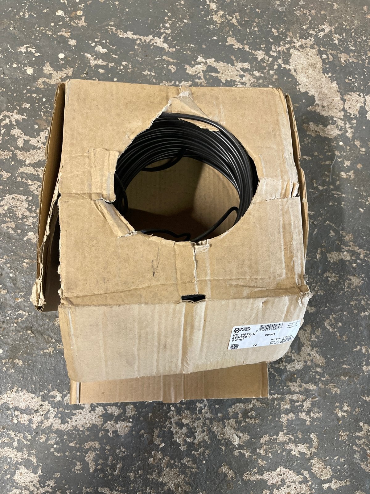 85 meter stroomkabel 6mm - Zwart VD H07V-U, Ophalen of Verzenden, Nieuw, Overige merken, Kabel of Snoer