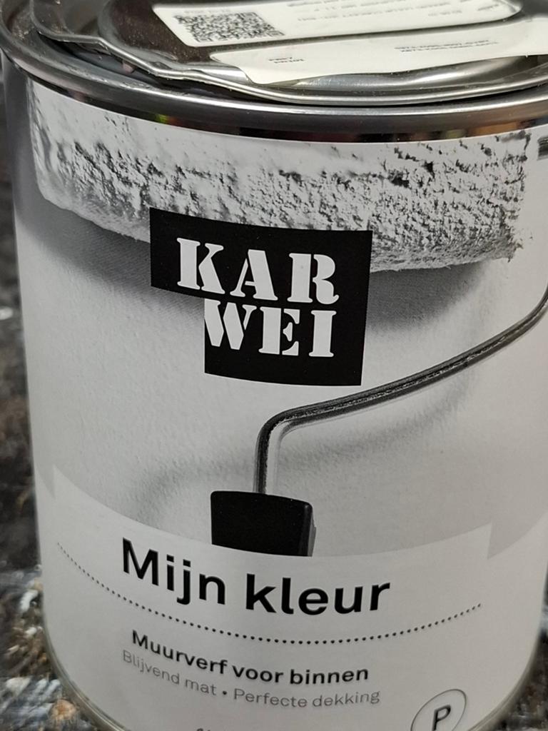 Karwei Muurverf Mat B2.05.70 - 1 Liter, Minder dan 5 liter, Ophalen of Verzenden, Nieuw, Wit