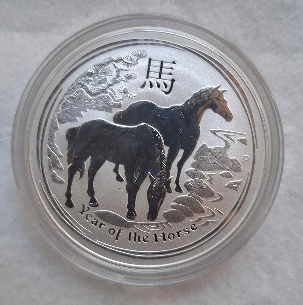 Australie 2014 Lunar II Paard  Zilver 1 oz, Postzegels en Munten, Munten | Oceanië, Ophalen of Verzenden, Zilver