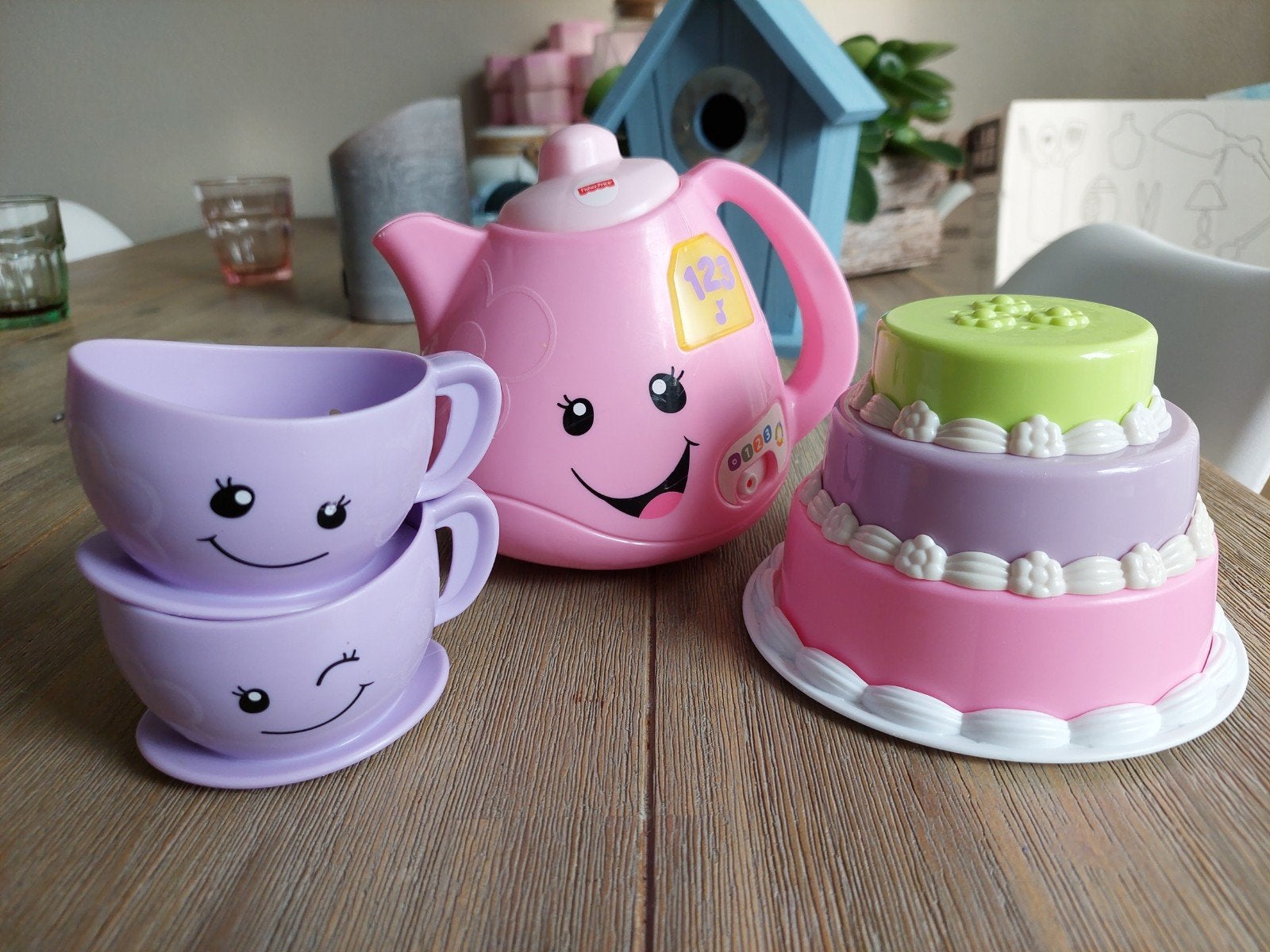Fisher Price Leerplezier Zingende theepot/theeservies, Kinderen en Baby's, Ophalen of Verzenden, Zo goed als nieuw, Speelset, Met licht