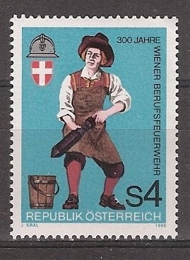 Oostenrijk, Weense Brandweer, 1986., Ophalen of Verzenden, Postfris