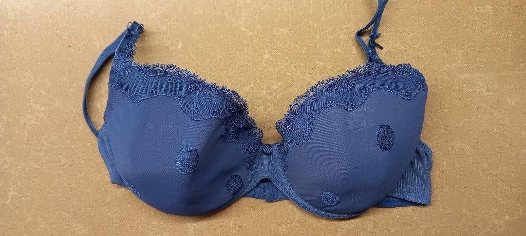 Marie Jo donker blauwe BH geborduurde details maat 80 C, Marie jo, Ophalen of Verzenden, Blauw, BH