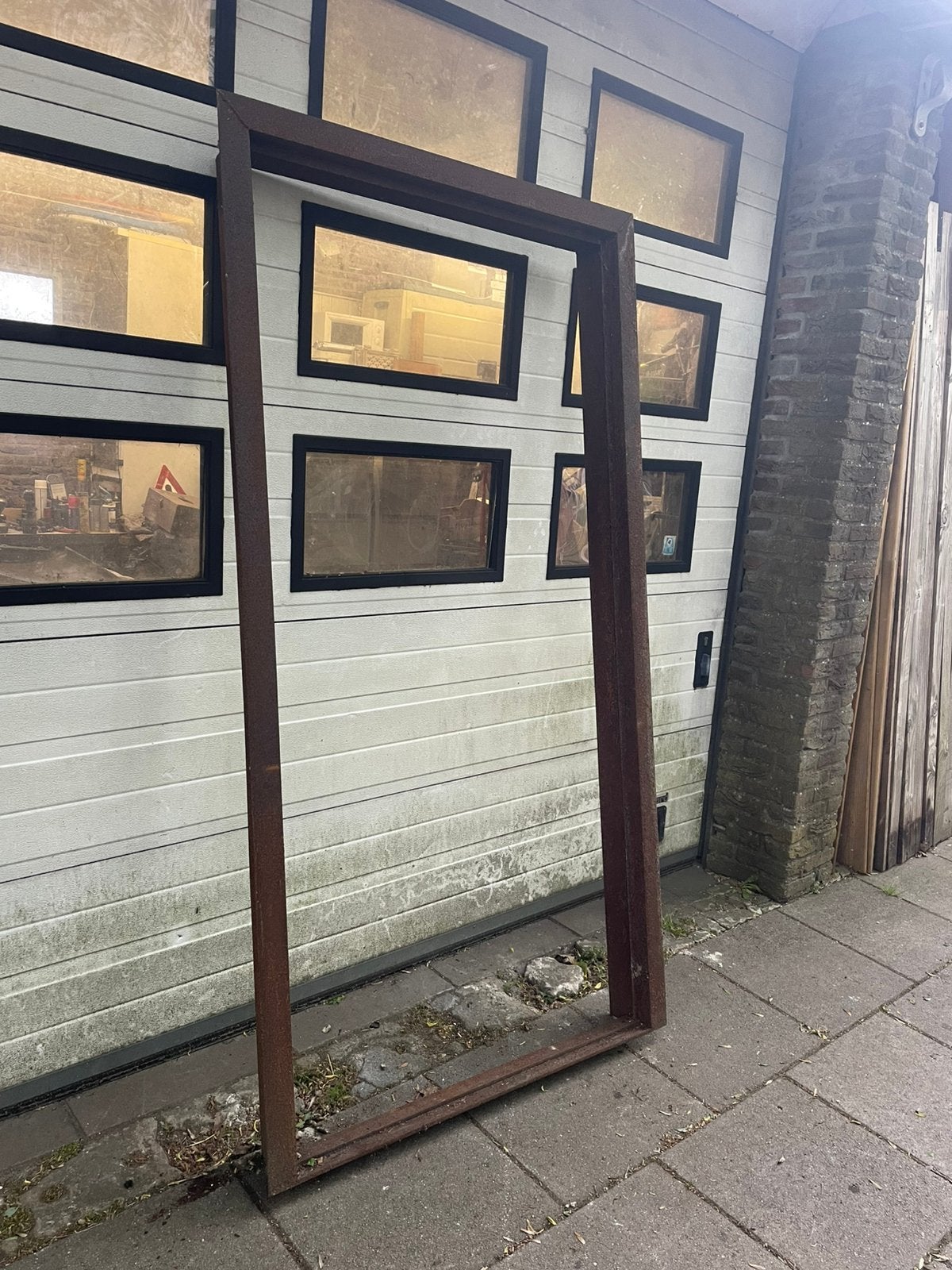 Zwaar deur kozijn ijzeren kozijn stal deur kozijn staldeur, 75 tot 150 cm, Deurkozijn, Ophalen of Verzenden, Zo goed als nieuw