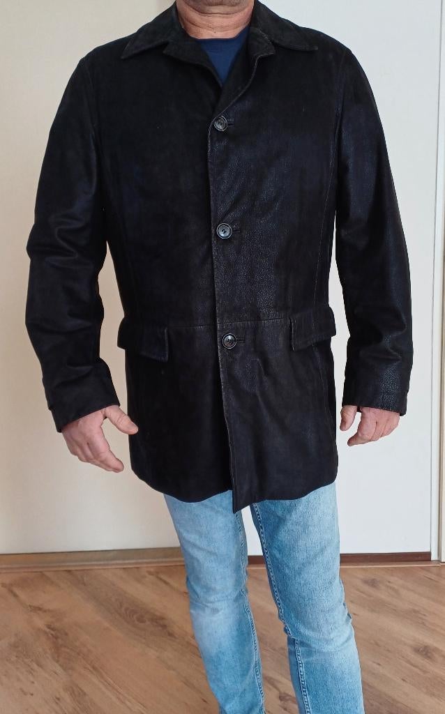 Hugo Boss leren jas, Maat 52/54 (L), Zwart, Ophalen of Verzenden, Zo goed als nieuw