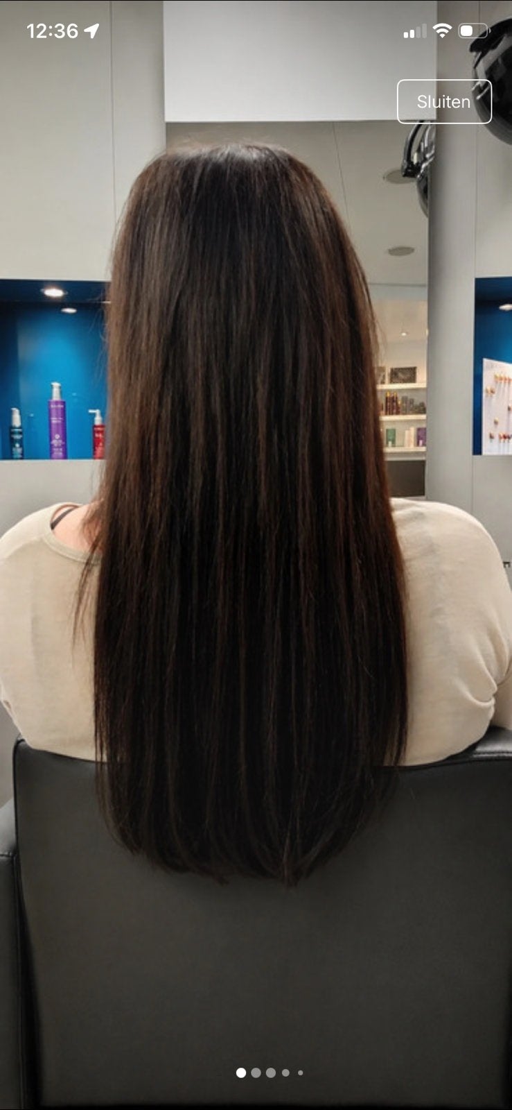 Human Hair Weave Extensions 42 cm – Zwart – 2 Banen, Ophalen of Verzenden, Zo goed als nieuw, Pruik of Haarverlenging