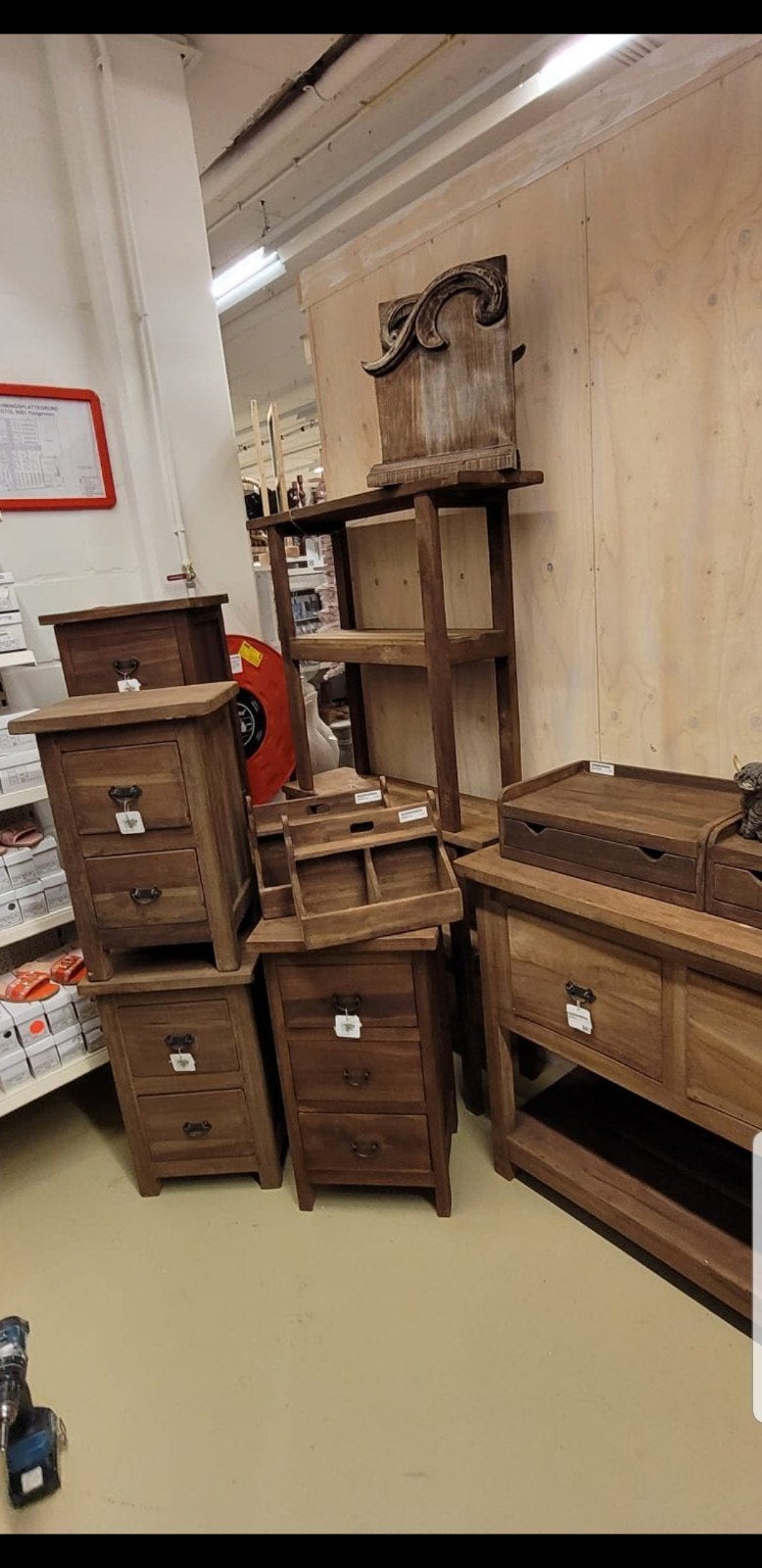Teak houten kastjes sidetable nachtkastje ladekast, Nieuw, Minder dan 100 cm, 25 tot 50 cm, 50 tot 100 cm