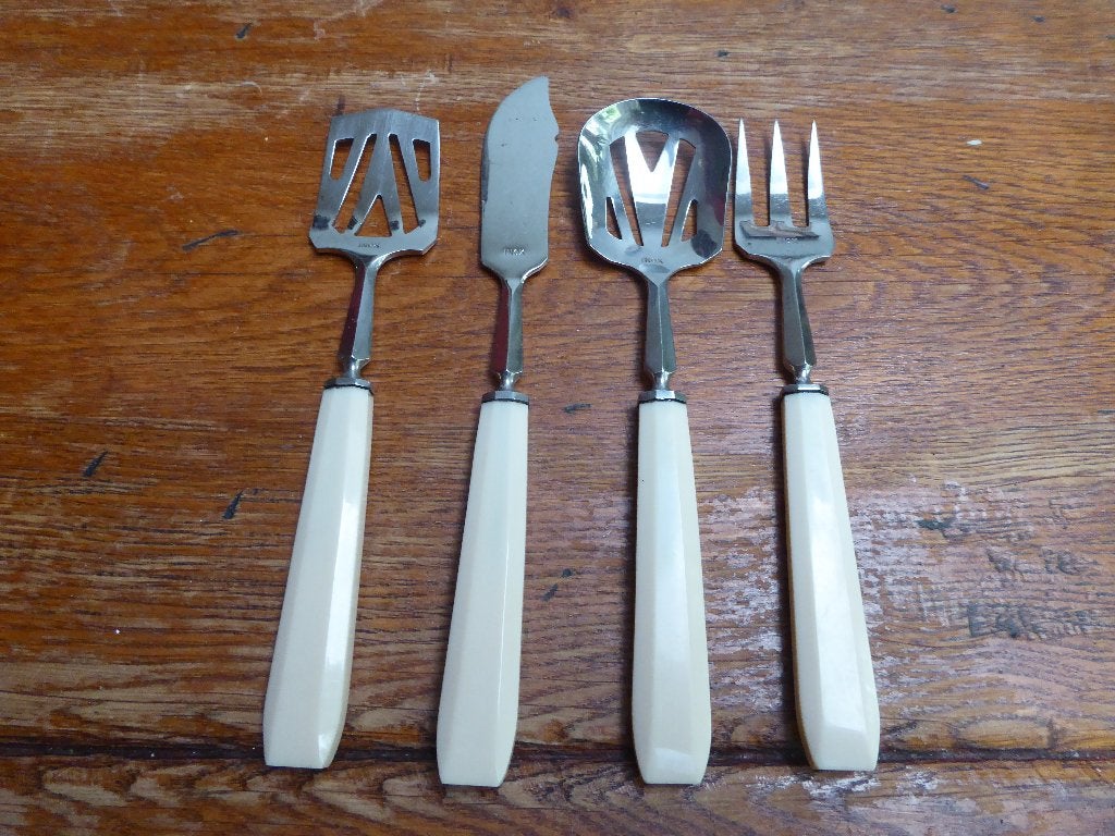 4-delig art deco serveerbestekje