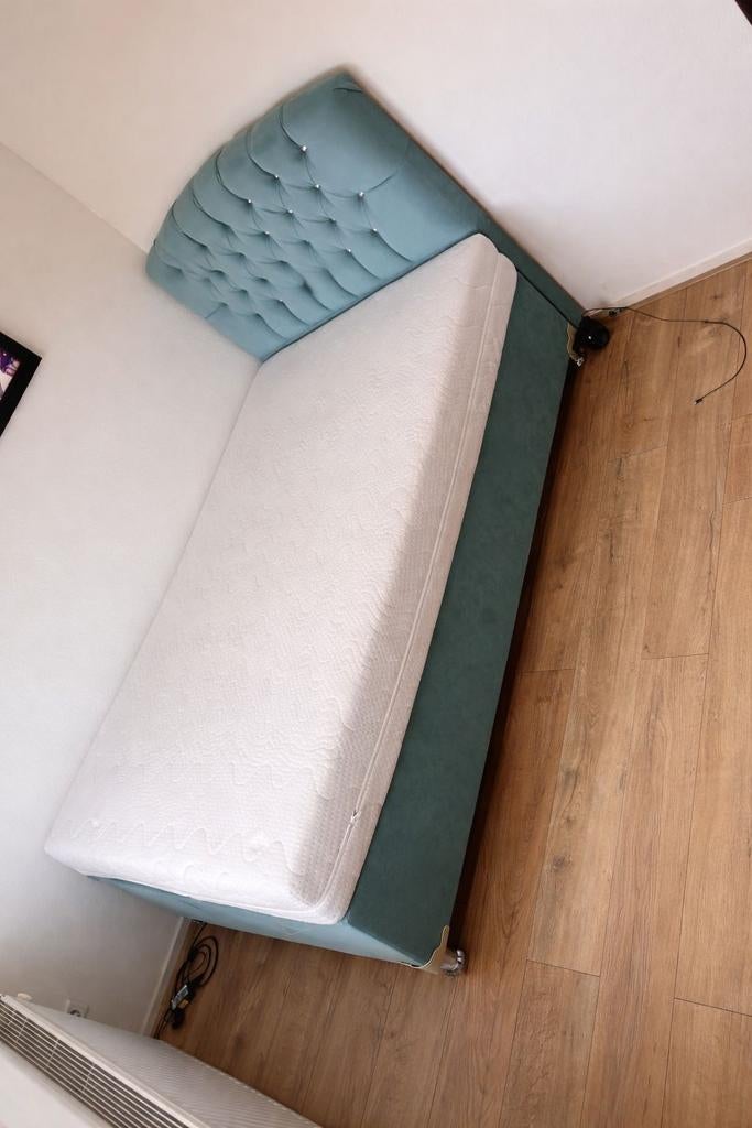 Avec Boxspring 120x220 cm, Huis en Inrichting, Slaapkamer | Bedden, Eenpersoons, Hout, Ophalen of Verzenden