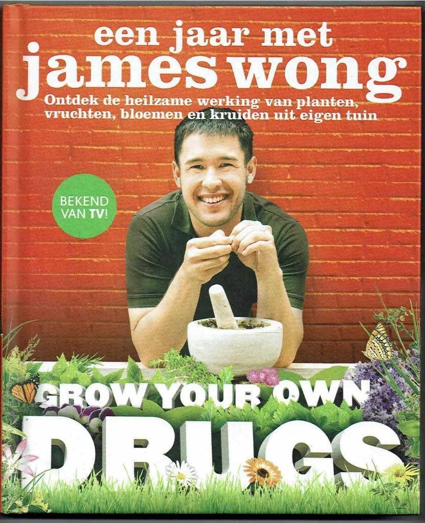 Een jaar met James Wong - Grow your own drugs, Boeken, Bloemen, Planten en Bomen, Ophalen of Verzenden, Zo goed als nieuw, James Wong