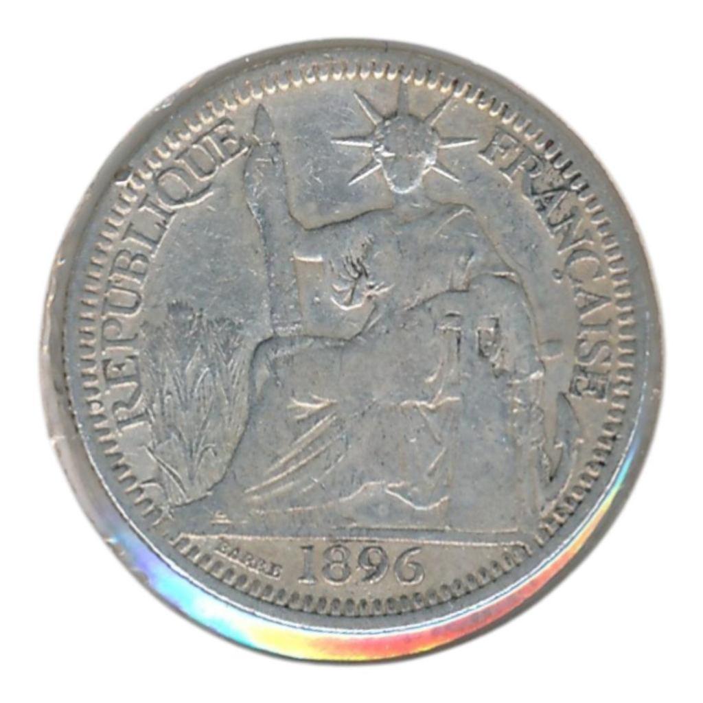 Frans Indochina 10 Centimes 1896, Ophalen of Verzenden, Frankrijk, Losse munt, Zilver