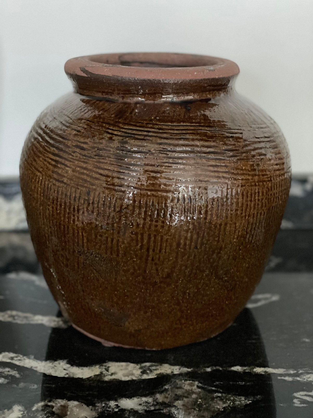 Grote kruik kruikpot pot kruiklamp lamp vaas kruikvaas bruin, Ophalen of Verzenden