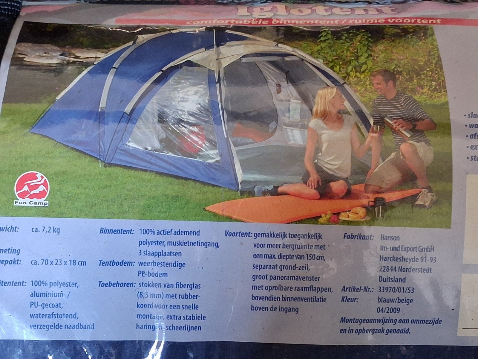 Iglotent 3 personen., Ophalen of Verzenden, Nieuw