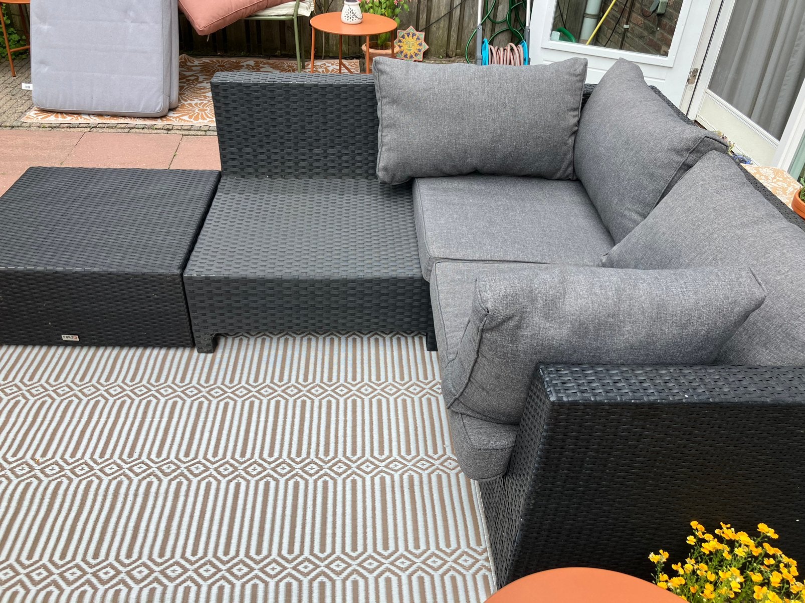 Tuinset (lounge) goede staat nieuwe kussens, Tuin en Terras, Tuinsets en Loungesets, Ophalen, 4 zitplaatsen, Gebruikt, Bank
