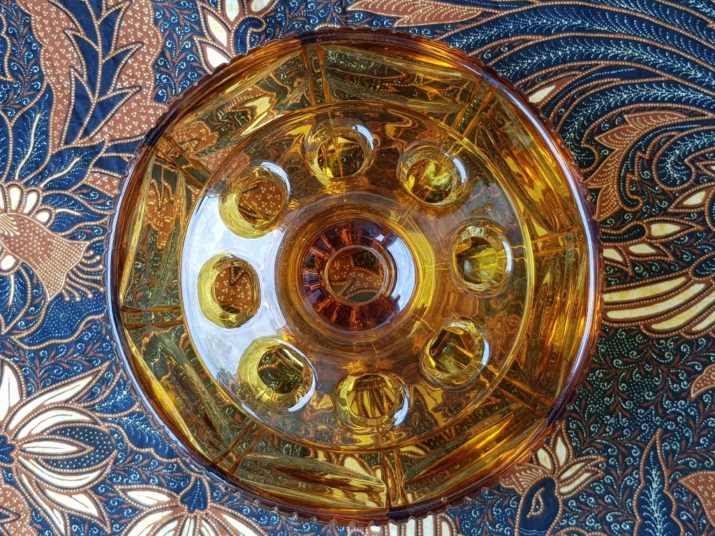 Mooie oude Engelse vaas of bloemenschaal van glas 22 cm., Ophalen of Verzenden