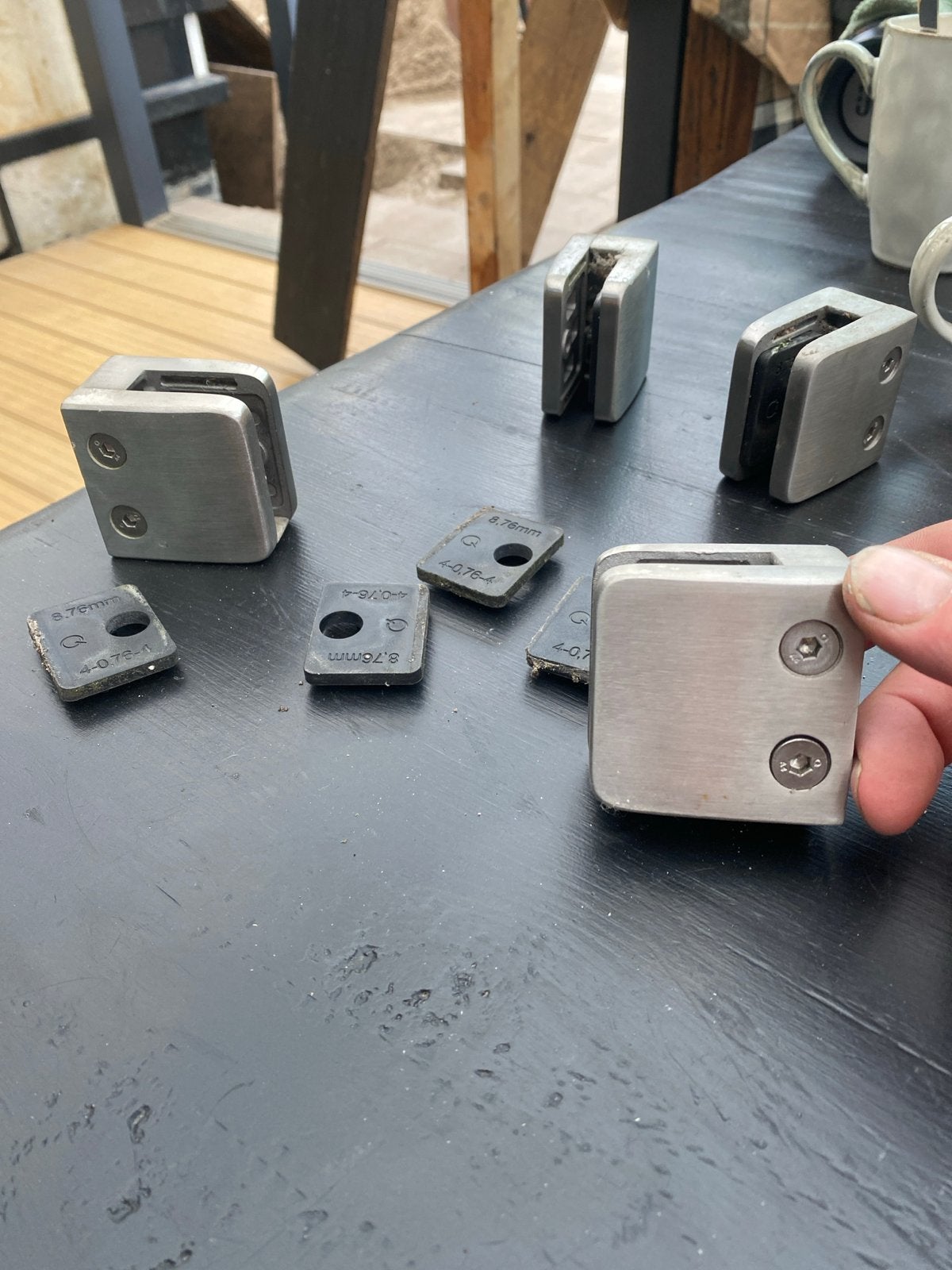 RVS glasklemmen geborsteld voor balustrade/raam, Gebruikt, Overige typen, Ophalen of Verzenden, Minder dan 50 mm