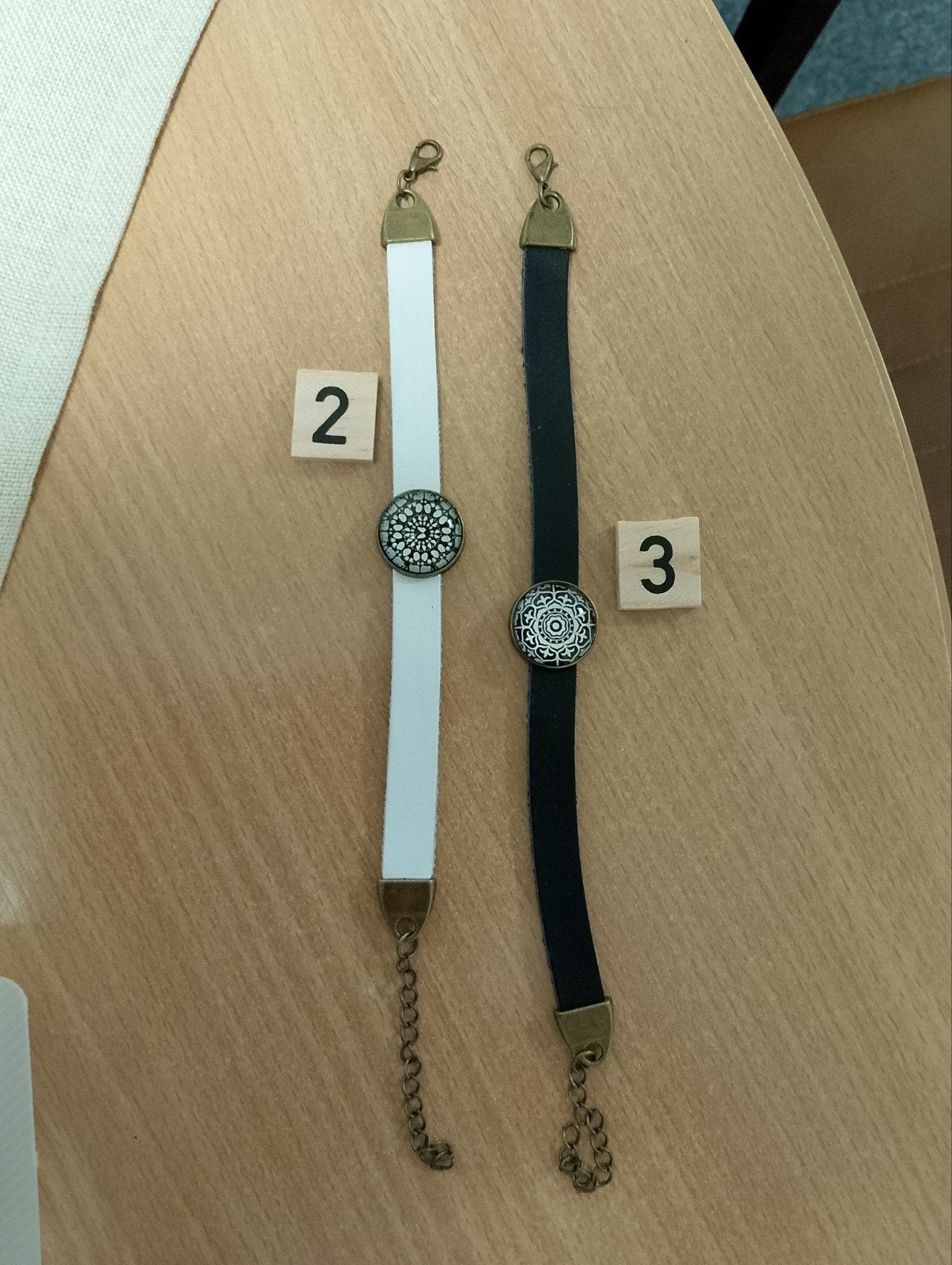 2 leren armbanden met cabochon nieuw per stuk, Verzenden, Nieuw
