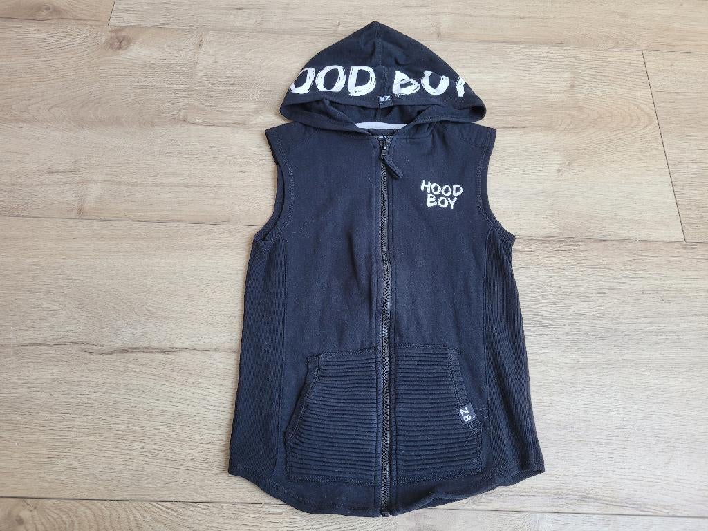 Z8 zwarte stoffen bodywarmer/ vest maat 128/134 ~ WM3014, Kinderen en Baby's, Kinderkleding | Maat 128, Gebruikt, Ophalen of Verzenden