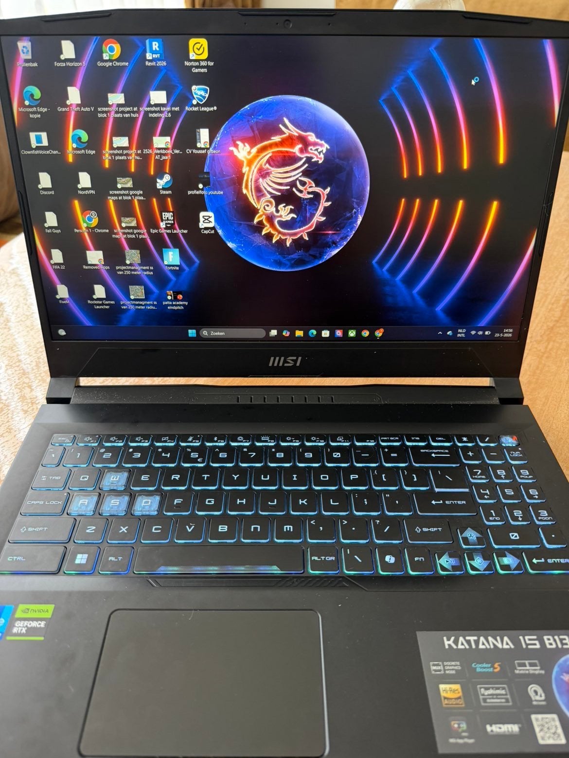 MSI Katana 15 B12VFK, Computers en Software, Windows Laptops, 2 tot 3 Ghz, 15 inch, Ophalen of Verzenden, Zo goed als nieuw