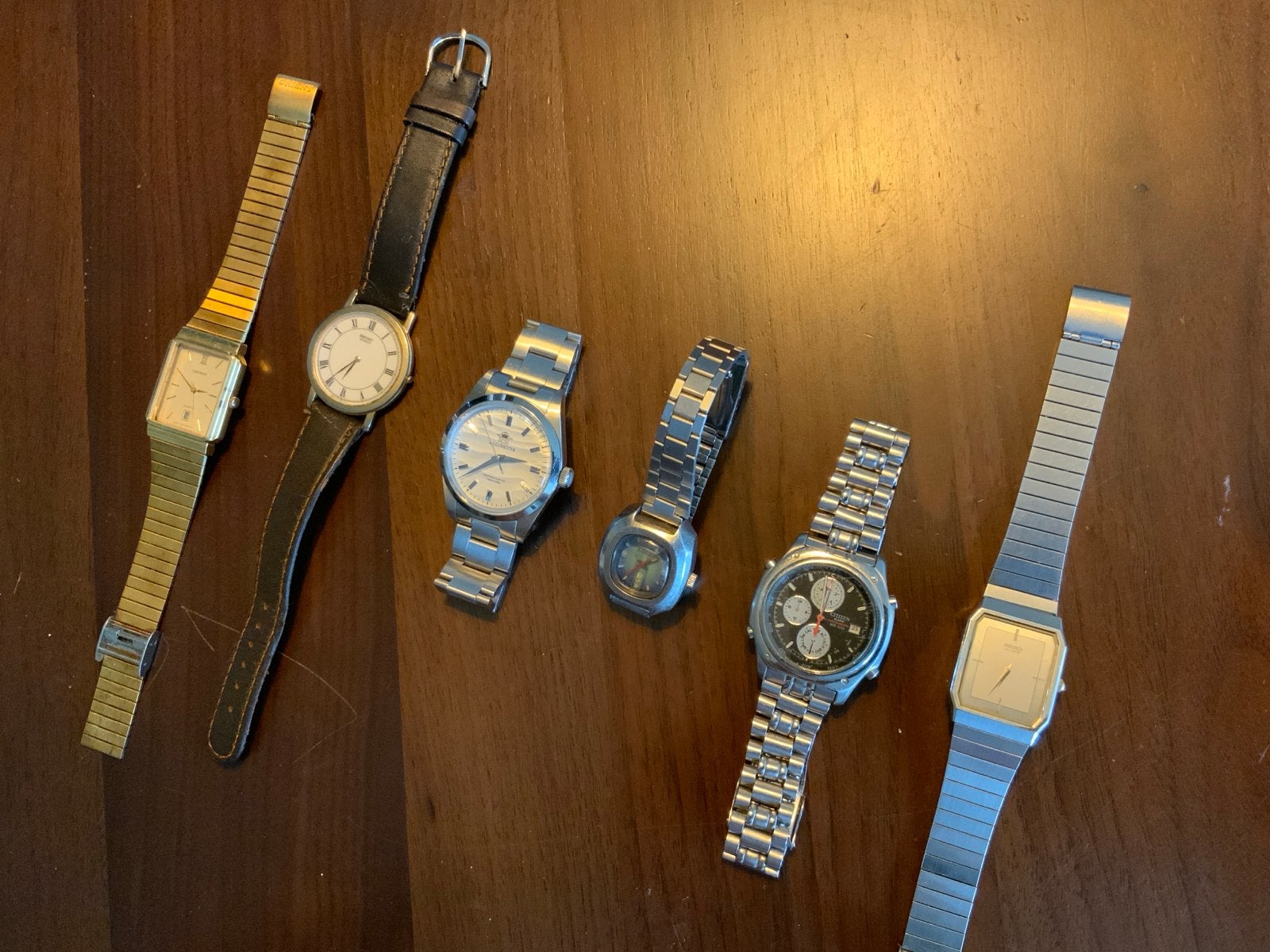 Vintage horloges (seiko, zenith, orient, citizen etc), Seiko, Leer, Staal, Polshorloge