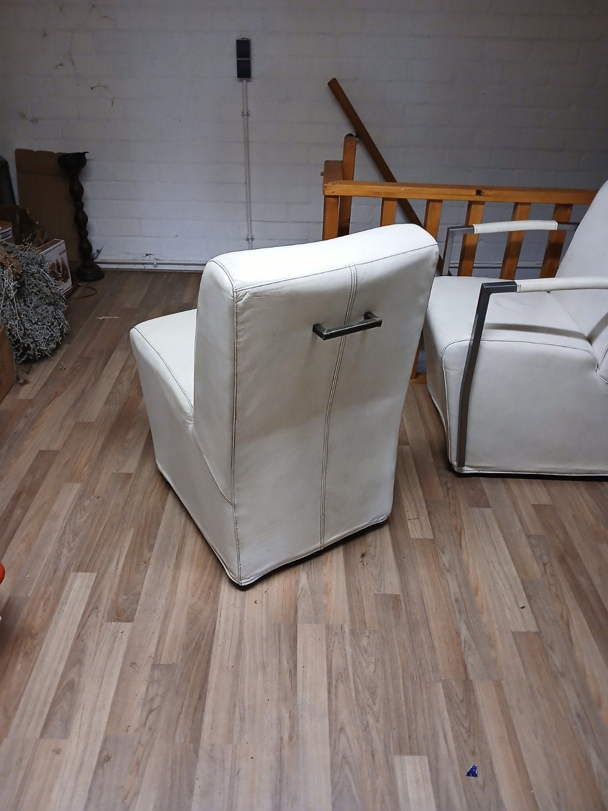 Witte stoelen met armleuningen en zonder armleuningen, Ophalen, Gebruikt, Wit, Modern