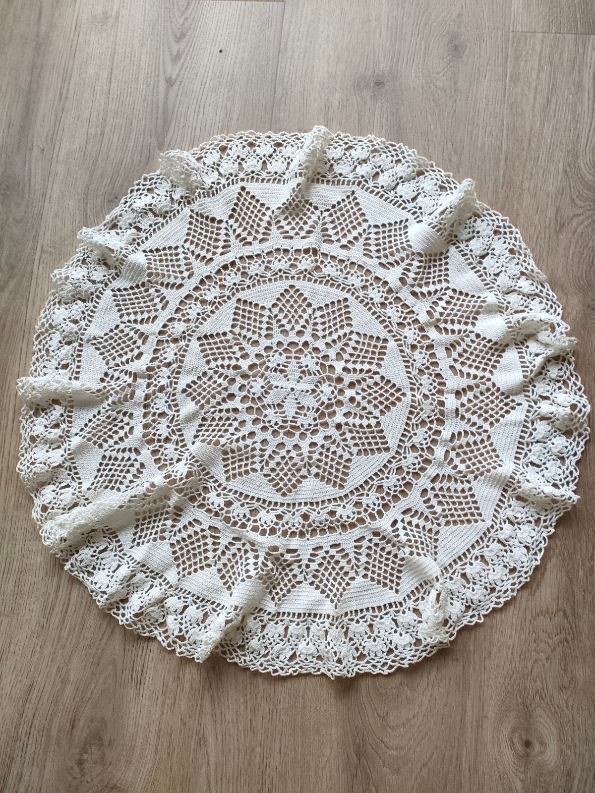 Handgemaakt gehaakt kleed - doorsnee 50cm, Ophalen of Verzenden, Wit, Textiel, Landelijk