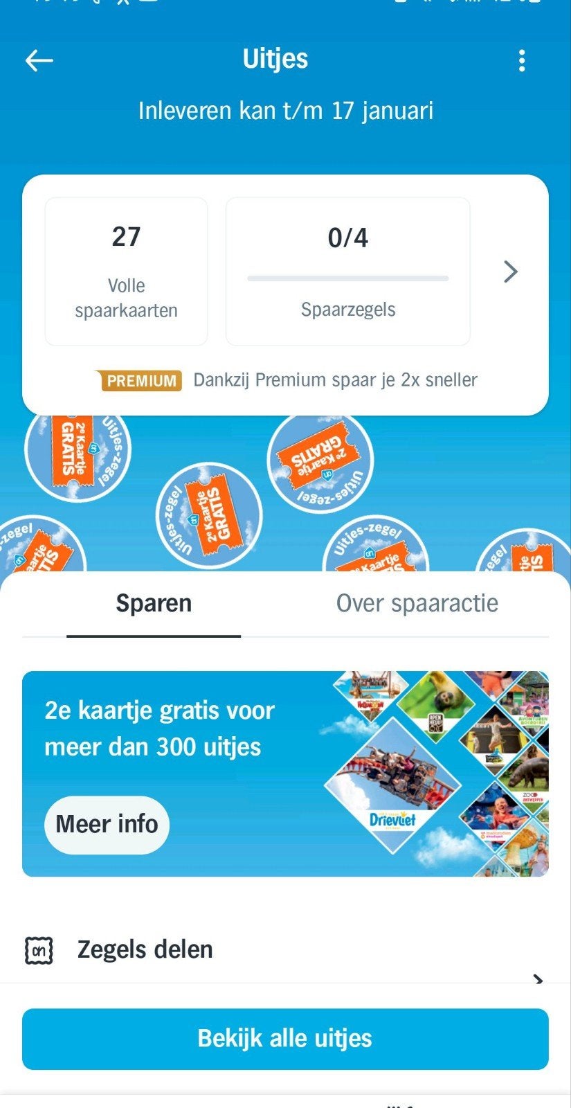 18 Volle € 0,50 Spaarkaarten – 2e Kaartje Gratis Uitjes, Tickets en Kaartjes, Drie personen of meer, Kortingsbon, Pretpark