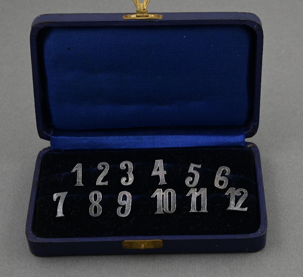 zilveren (800) tafelnummers 1 t/m 12 (rond 1900), Verzenden, Zilver