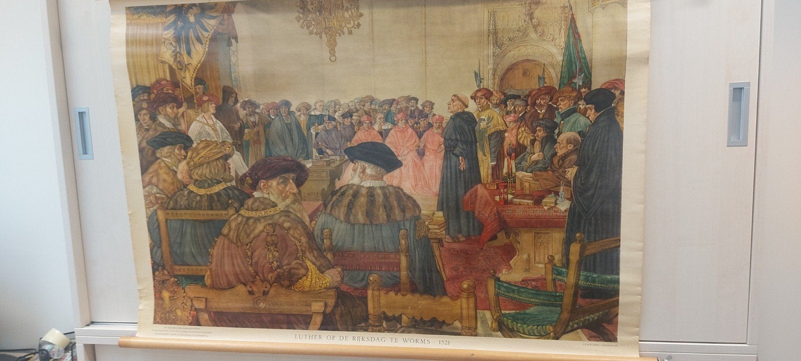 Schoolplaat "Luther op de rijksdag te Worms ", Ophalen, Geschiedenis