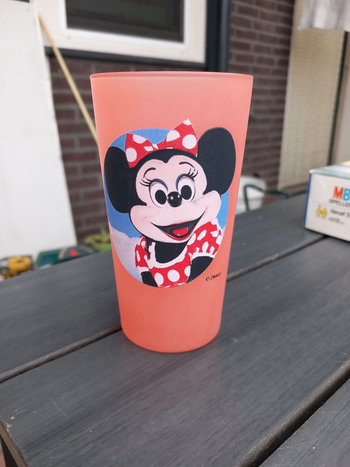 Disneyland Paris Minnie Mouse drinkbeker, Ophalen of Verzenden, Zo goed als nieuw, Overige merken, Glas