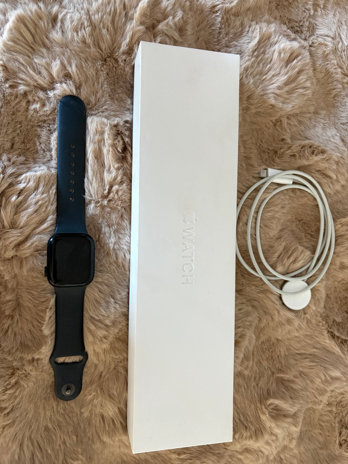 Apple Watch 7 41mm Zwart - Compleet met accessoires, Sieraden, Tassen en Uiterlijk, Smartwatches, Zwart, IOS, Ophalen of Verzenden