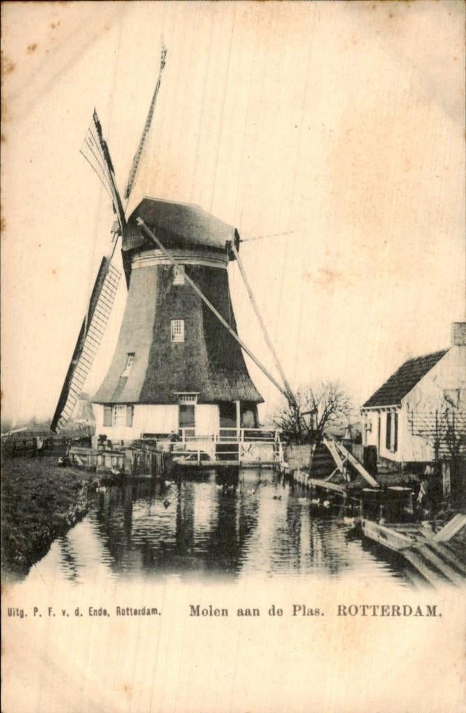 Rotterdam - Molen - aan de Plas, Ophalen of Verzenden, Voor 1920, Ongelopen, Zuid-Holland
