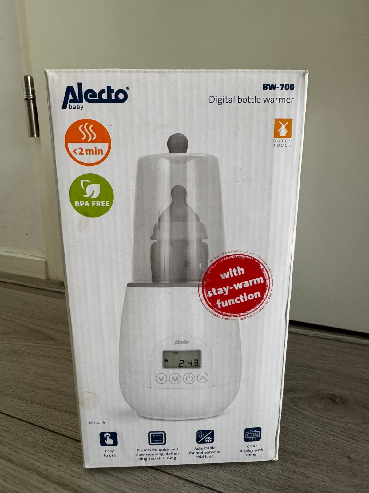 Digitale flessenwarmer Alecto BW-700, Ophalen, Zo goed als nieuw, Flessen- of potjesverwarmer
