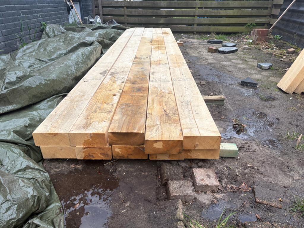 10x  balk 17,5 x7,5. 420cm, Doe-het-zelf en Verbouw, Hout en Planken, Ophalen, Grenen, Nieuw, Balk