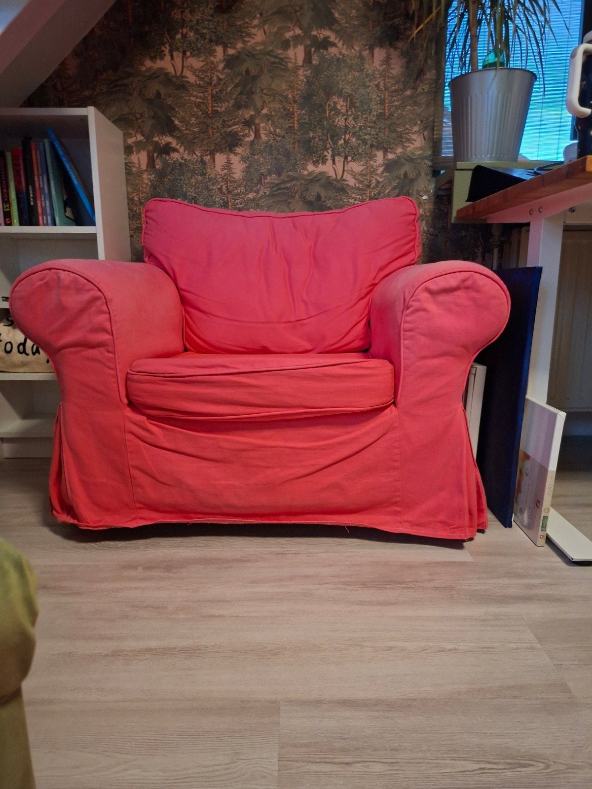 IKEA Ektorp Fauteuil - Roze, Huis en Inrichting, Ophalen, Gebruikt, Klassiek, Comfortabel, 75 tot 100 cm