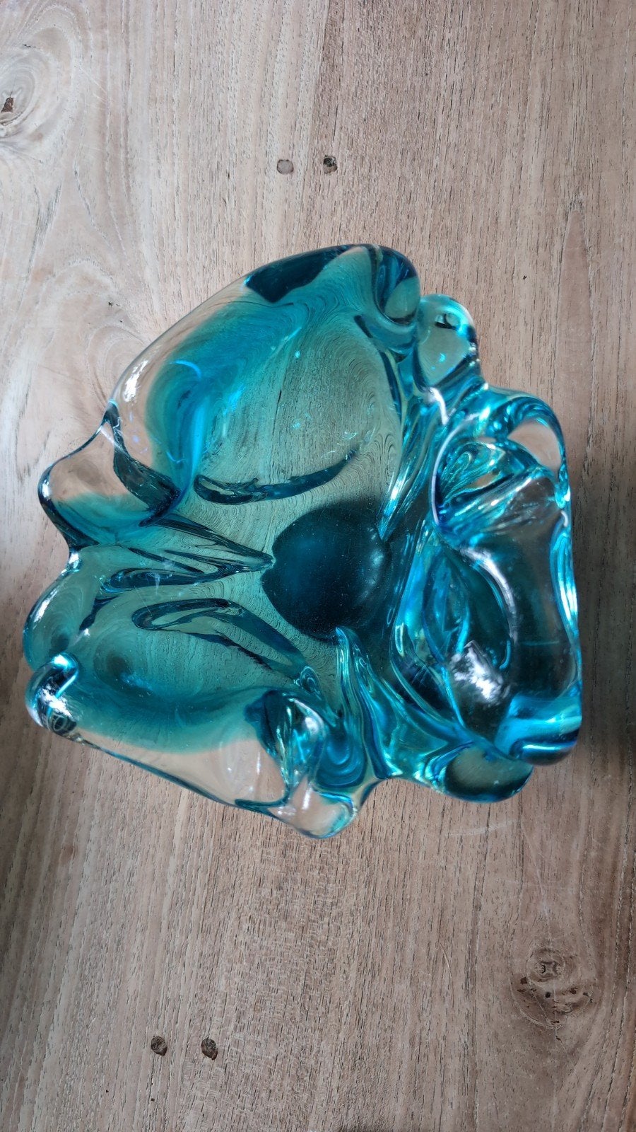vintage Murano blue glass asbak, Ophalen of Verzenden