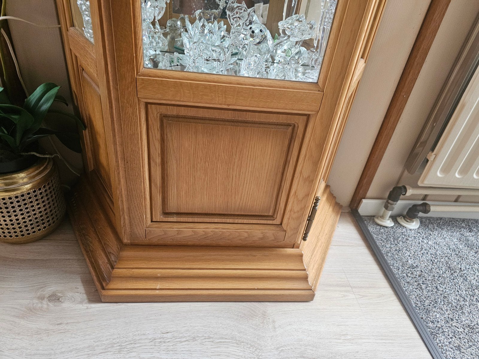 eiken kast met glaswerk, Ophalen, Zo goed als nieuw, 25 tot 50 cm, 50 tot 100 cm