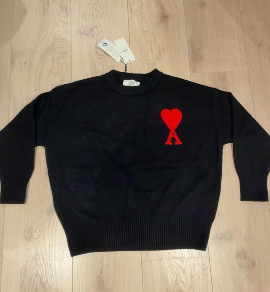Ami Paris Ami de Coeur Trui Zwart - Nieuw met labels, Ophalen of Verzenden, Nieuw, Maat 48/50 (M), Zwart