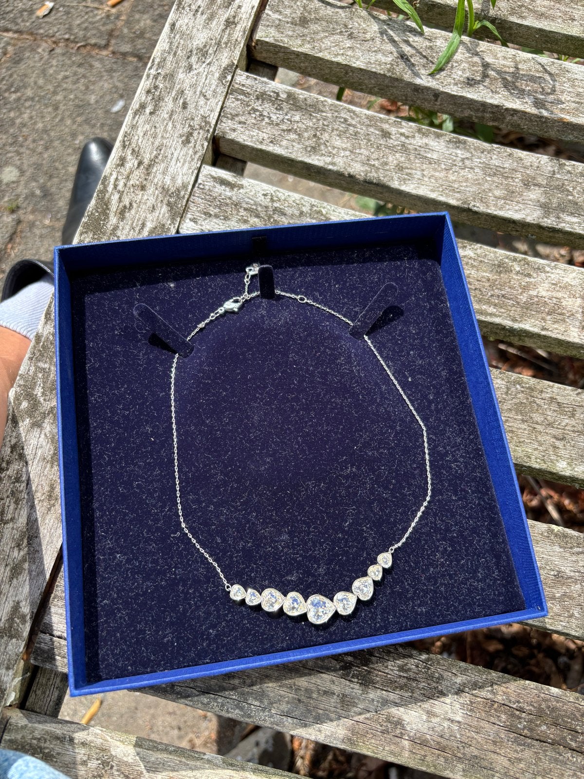 Swarovski ketting met kristallen, Sieraden, Tassen en Uiterlijk, Kettingen, Overige materialen, Zo goed als nieuw, Zilver, Ophalen