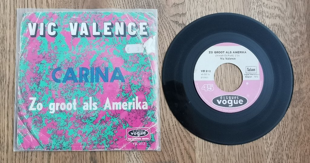 Single Vic Valence - Carina, Ophalen of Verzenden, Gebruikt, Overige formaten, Levenslied of Smartlap