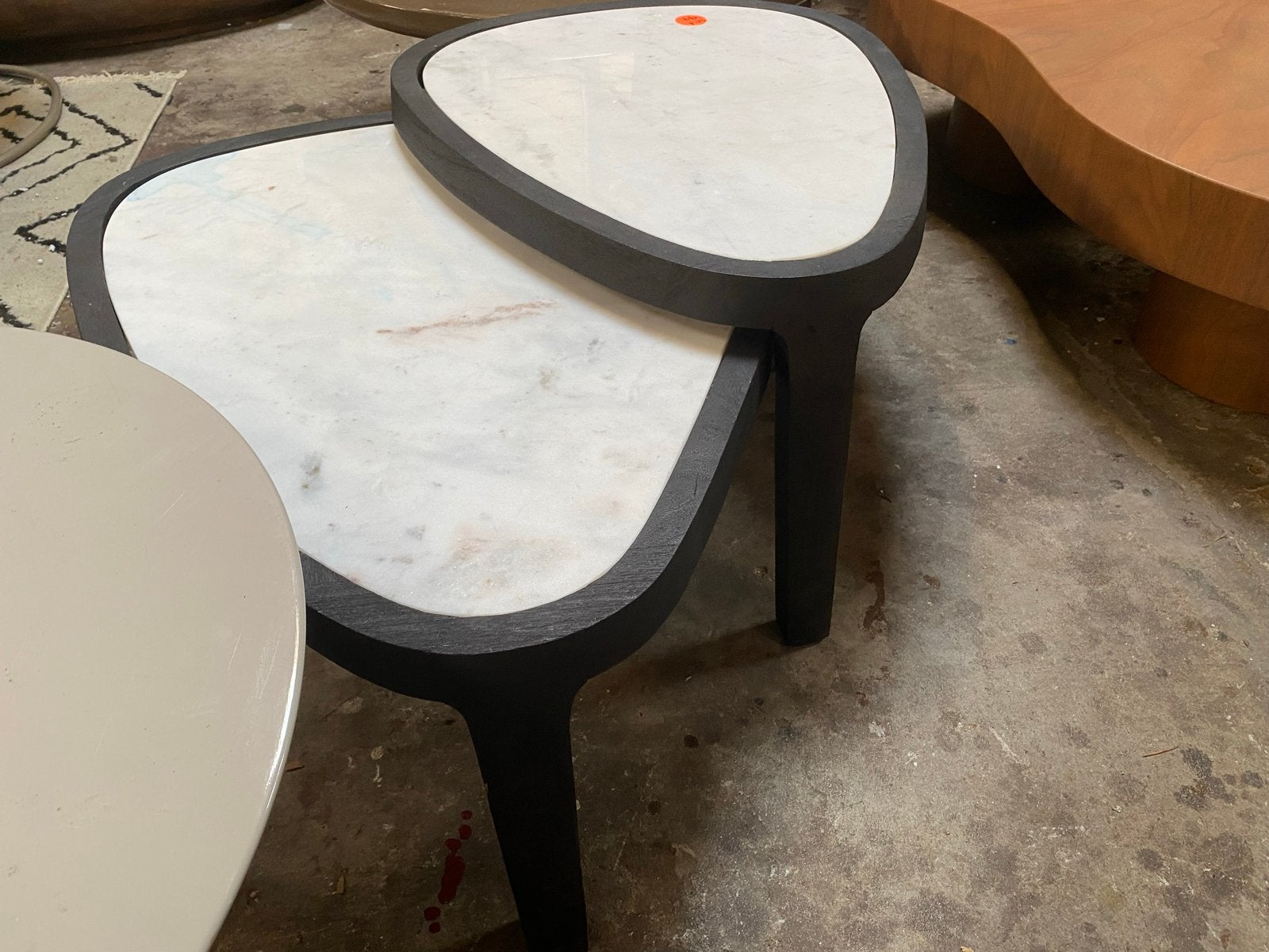 Salontafel set wit marmer zwart mangohout, Huis en Inrichting, Ophalen, Overige materialen, Nieuw, X
