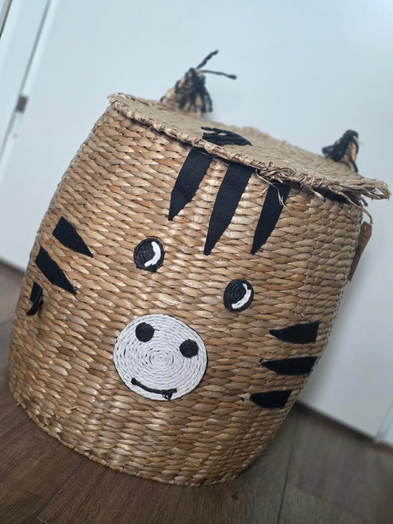Grote rieten speelgoedmand Zebra (kwantum), Ophalen of Verzenden, Gebruikt, Overige typen