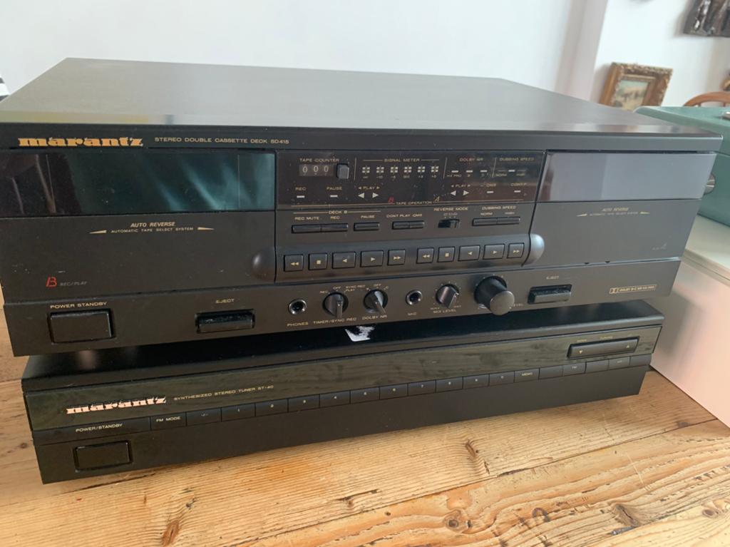 Marantz dubbel cassette deck  sd415 en tuner st-40, Verzenden, Zo goed als nieuw, Marantz