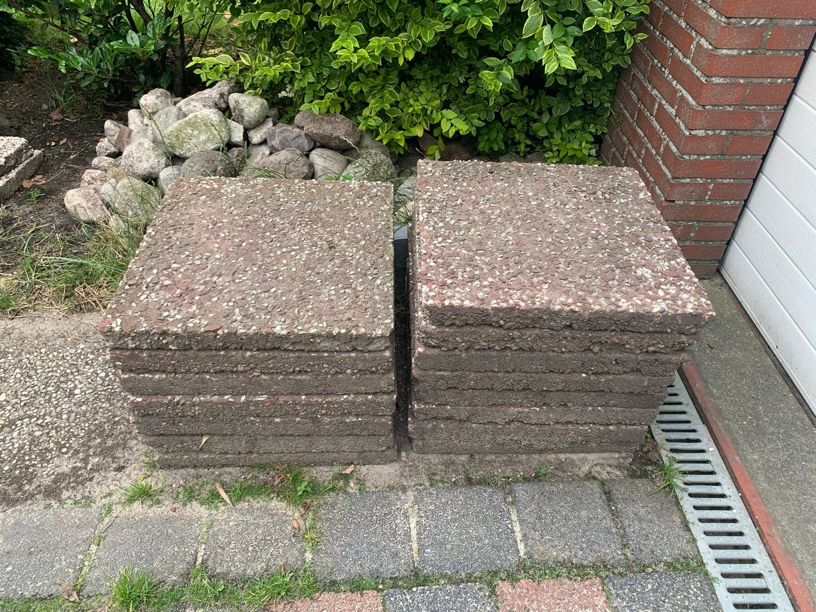 Grindtegels (50x50), Ophalen, Gebruikt, Grind, Terrastegels