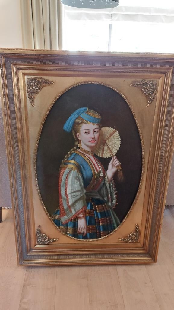 Leuk portret schilderij , Zeer groot 110x80, Ophalen