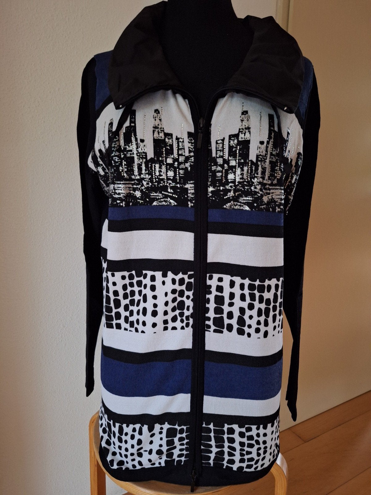 Gelco Vest met rits, skyline print, Ophalen of Verzenden
