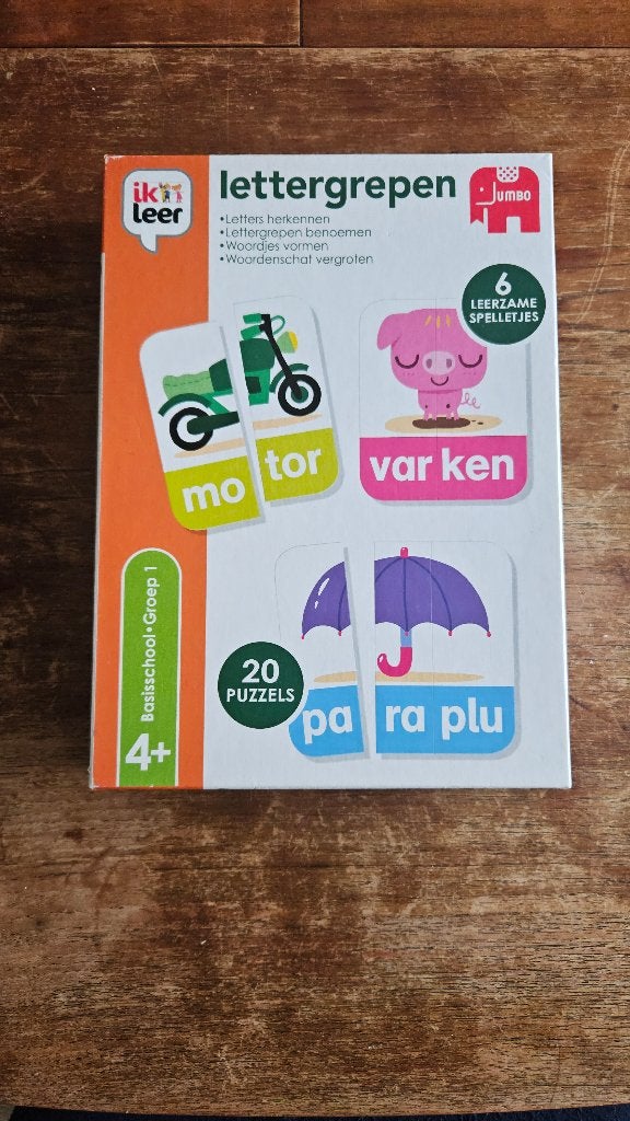 Lettergrepen leren spel 4+ 20 puzzels, Ophalen of Verzenden, Gebruikt, Puzzelen