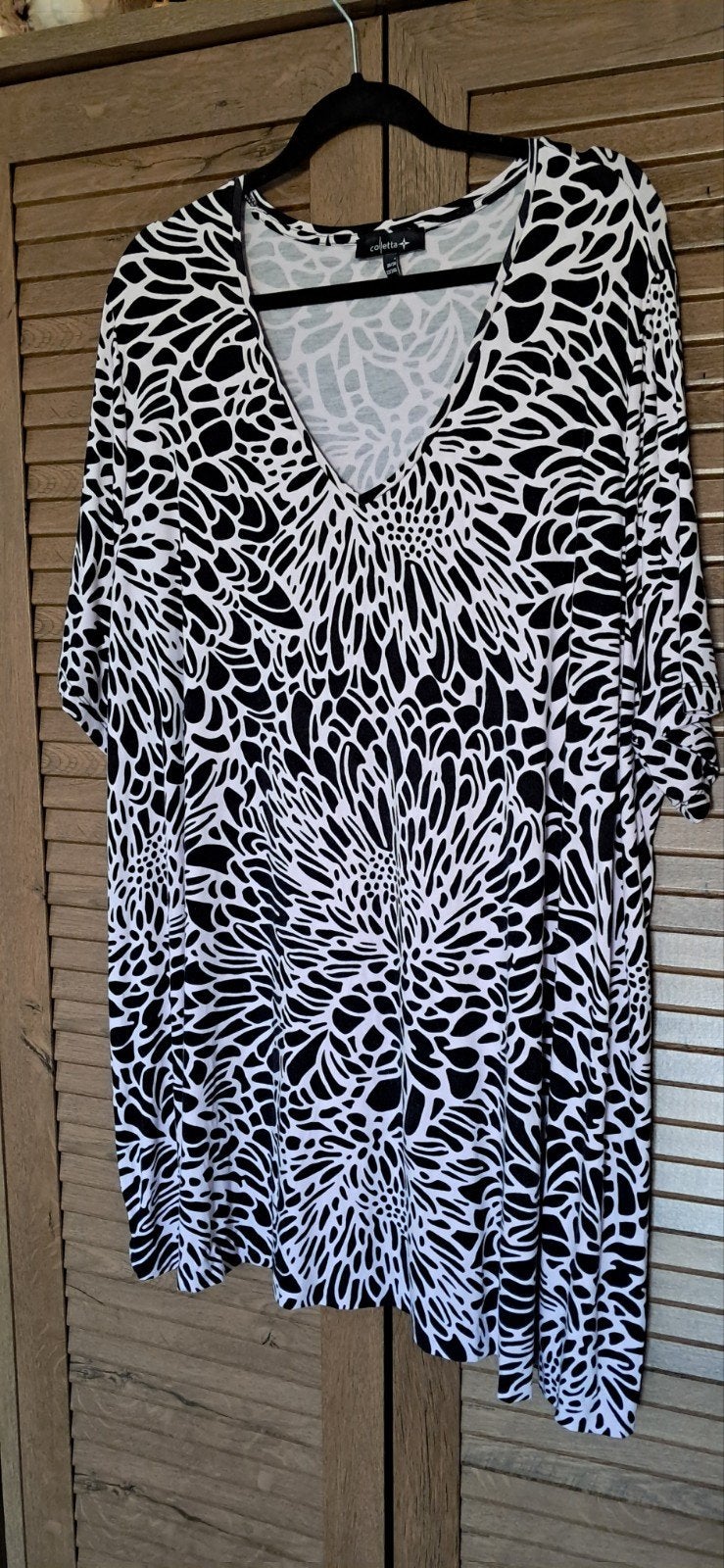 Tuniek in licht roze/zwart.Maat 54 Merk Colletta., Verzenden, Zo goed als nieuw, Zwart, Blouse of Tuniek