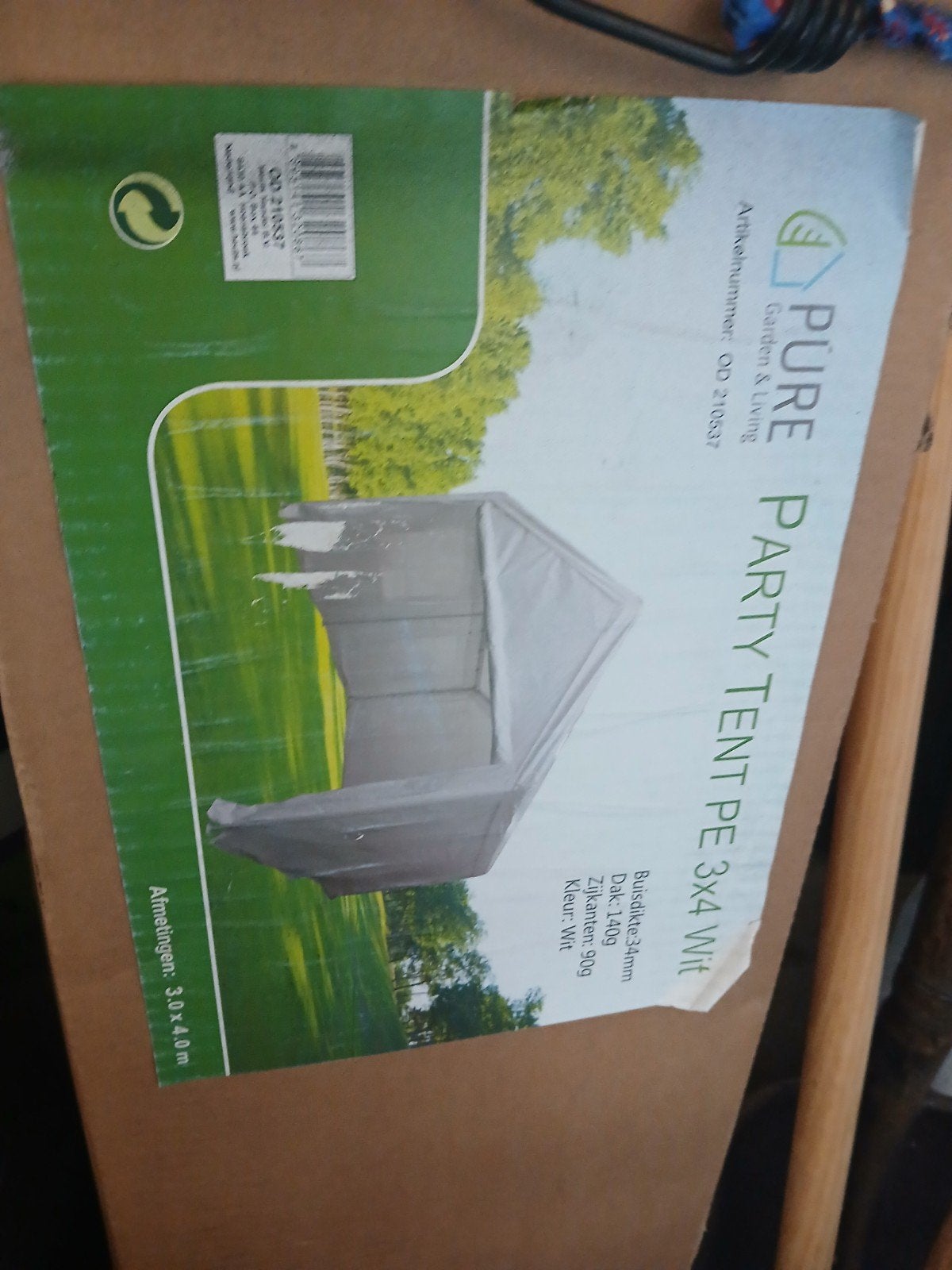 Partytent 3x4m Wit -, Tuin en Terras, Ophalen, Partytent, Minder dan 4 meter, Minder dan 5 meter